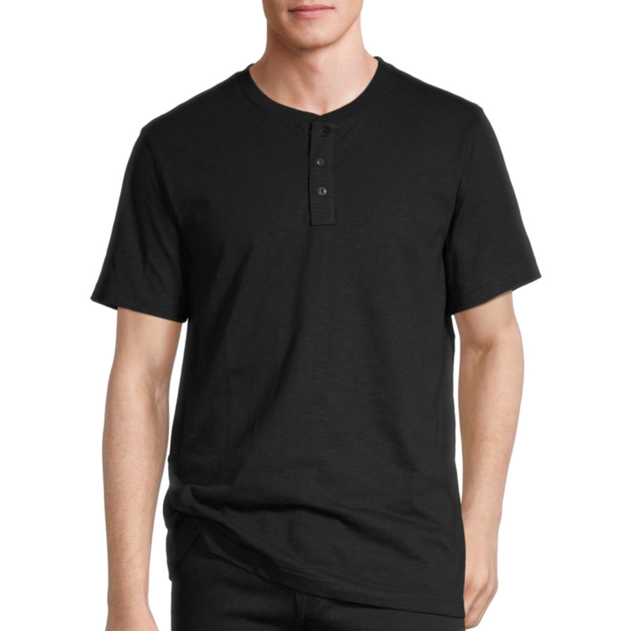 ARIZONA MENS SHORT SLEEVE CLASSIC FIT HENLEY SHIRT