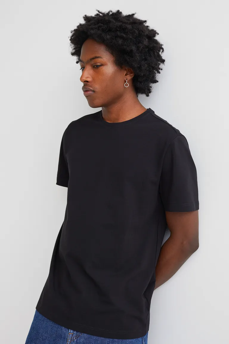 HM-Slim Fit Round-necked T-shirt